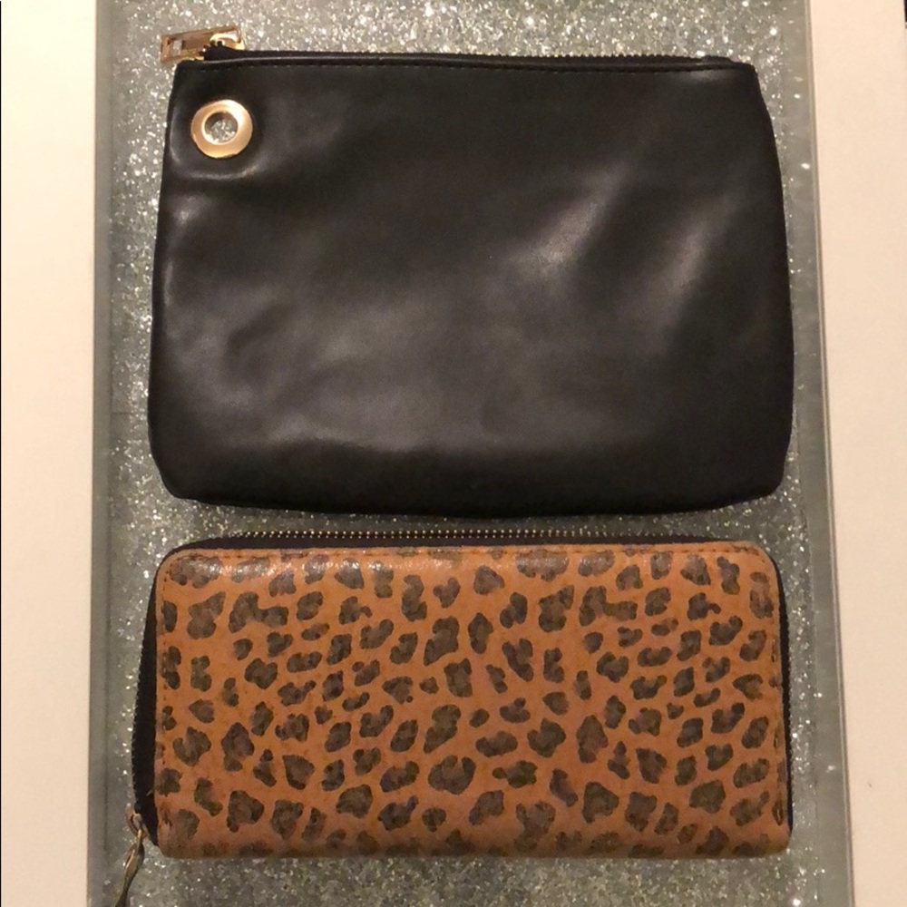 1 wallet & 1 black bag